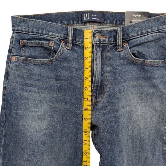 GAP GapFlex Straight Jeans Mens Blue Odom Medium Wash Denim Size 30x32 - Picture 8 of 10